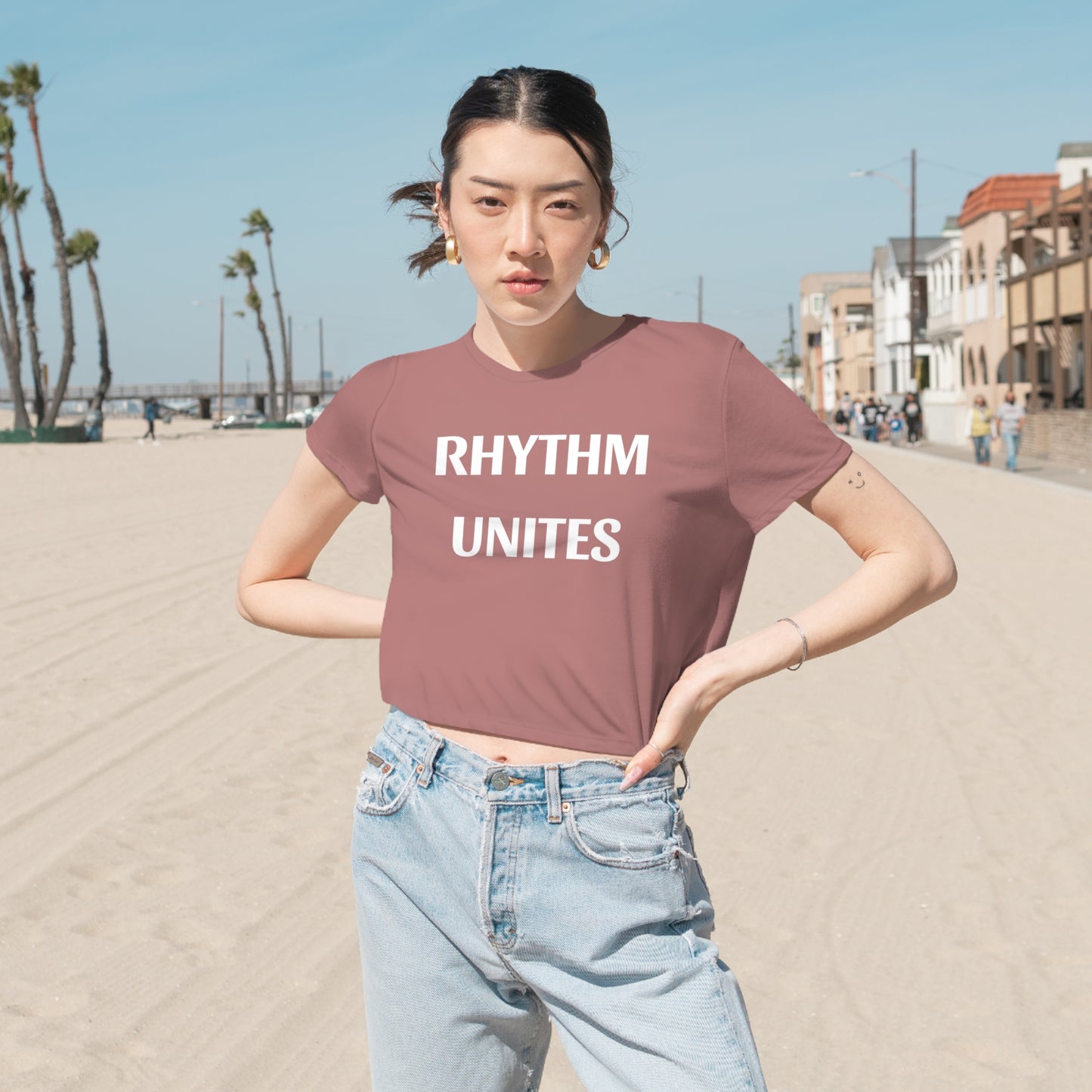 Rhythm Unites - Women's Flowy Cropped Tee