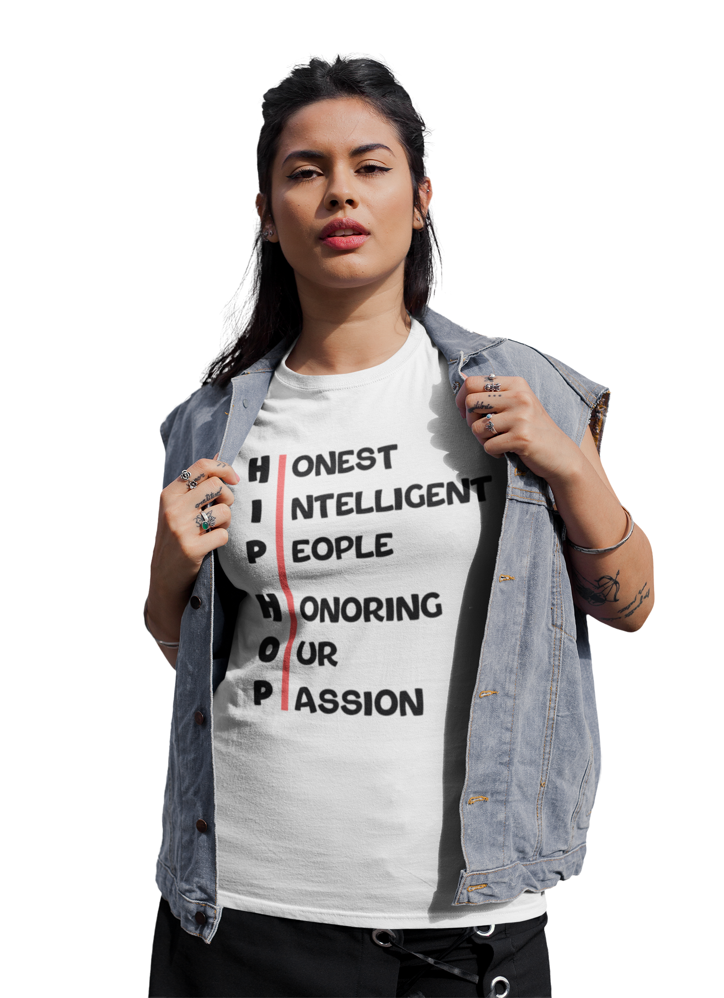 H.I.P H.O.P Original Acronym- Women's White Relaxed T-Shirt